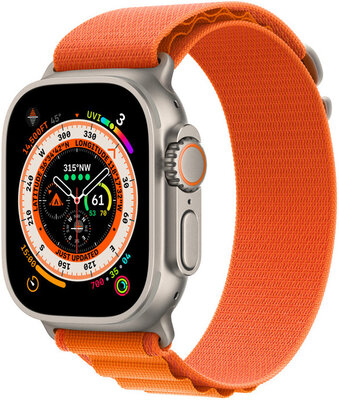 Apple Watch Ultra GPS + Cellular, 49mm Titanium Case / Orange Alpine Loop - Large