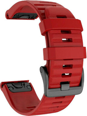 Silikonový řemínek Ricardo 22mm (pro Garmin Fenix 7/6/5, Epix 2, MARQ aj.), červený, QuickFit