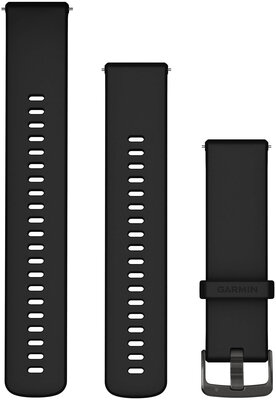Silikonový řemínek Garmin 22mm (pro Venu 3, Forerunner 265, Vívoactive 4 aj), černý, Quick Release, + prodloužená část