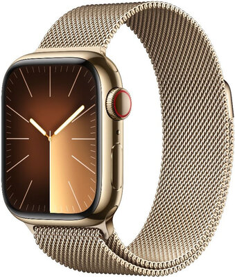 Apple Watch Series 9 GPS + Cellular 41mm Gold Stainless Steel Case / Gold Milanese Loop