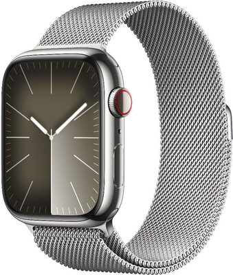 Apple Watch Series 9 GPS + Cellular 41mm Silver Stainless Steel Case / Silver Milanese Loop