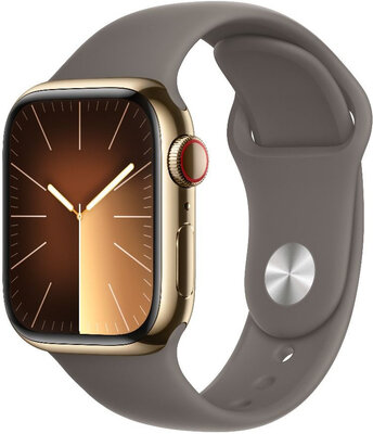 Apple Watch Series 9 GPS + Cellular 45mm Gold Stainless Steel Case / Clay Sport Band - M/L