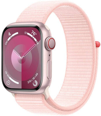 Apple Watch Series 9 GPS + Cellular 41mm Pink Aluminium Case / Light Pink Sport Loop