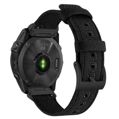 Nylonový řemínek Ricardo 22mm (pro Garmin Fenix 8/7/6 (47mm), Epix 2 aj.), černý V4, QuickFit